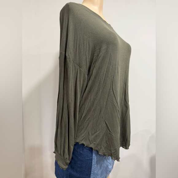 FREE PEOPLE Shimmy Shake  Olive Green Women's Top Size XS - Picture 4 of 6